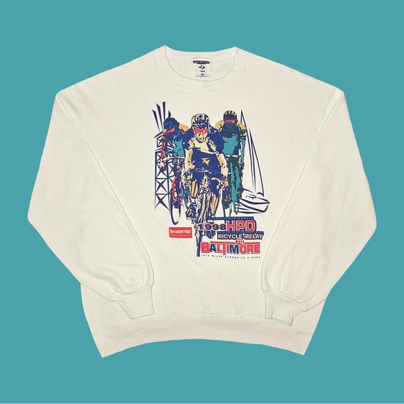 1998 HPD Bicycle Relay to Baltimore cure for leukemia Sweatshirt 🚴🏼 - Picture 1 of 3